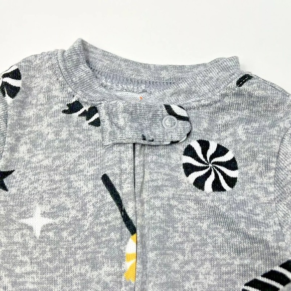 Baby Halloween Candy Romper Grey (NWT) Size: 0/3M - Candy Corn - Picture 3 of 10